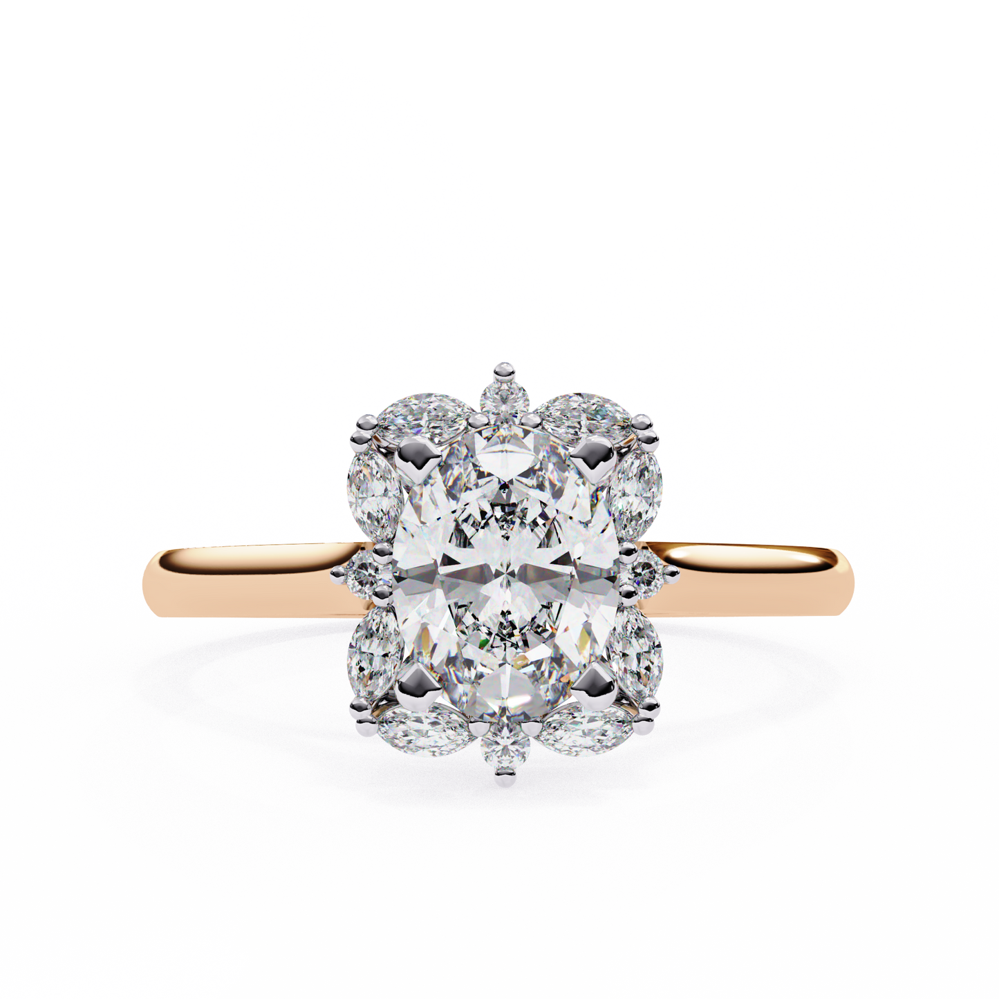 Celestine - 1.1ct Oval-Cut Solitaire Engagement Ring with Halo