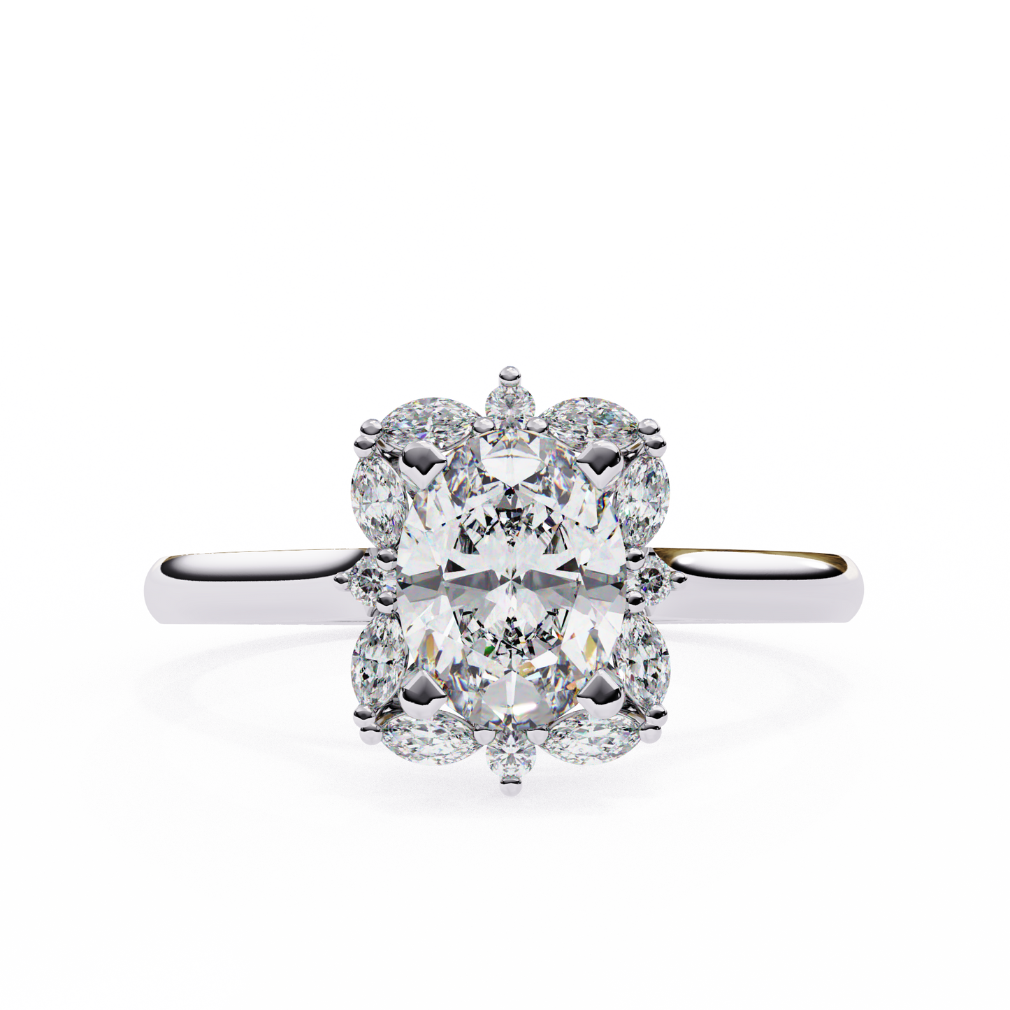 Celestine - 1.1ct Oval-Cut Solitaire Engagement Ring with Halo