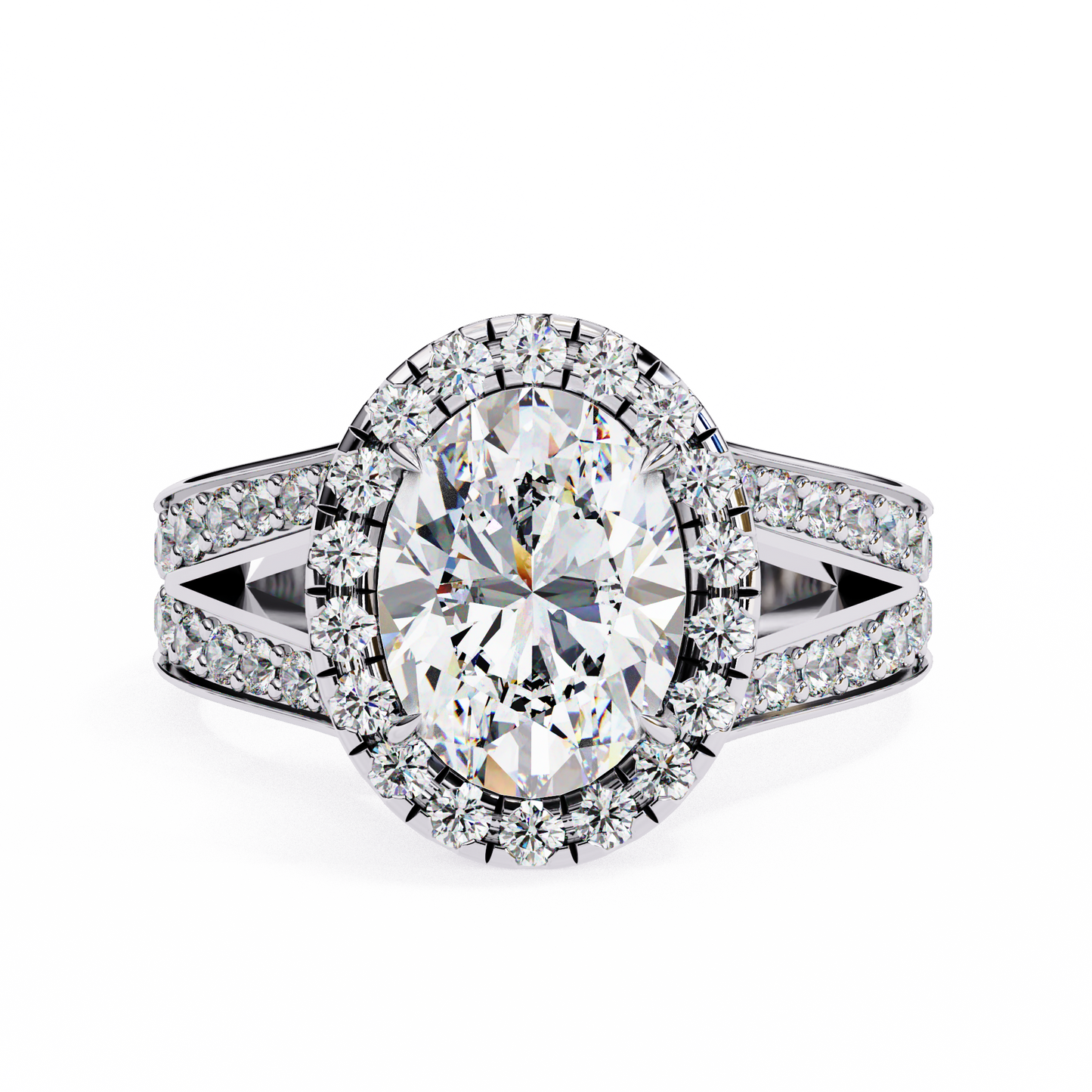 Harmony - 1.6ct Oval-Cut Solitaire Engagement Ring with Halo