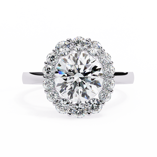 Elodie - 1.6ct Round-Cut Halo Engagement Ring