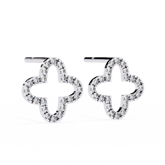 Emily - 0.24ct TW Designer Clover-Style Diamond Stud Earrings