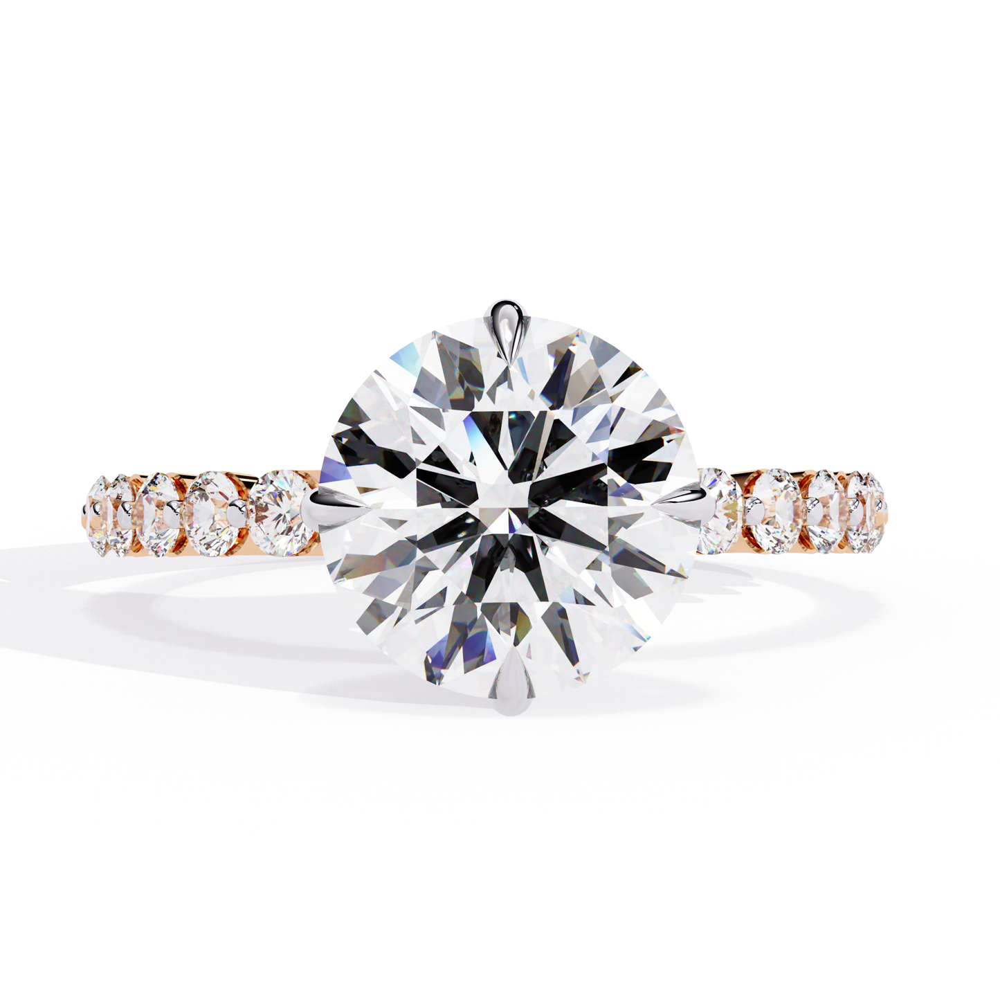 Sage - 1.9ct Round-Cut Solitaire Engagement Ring with Studded Hidden Halo