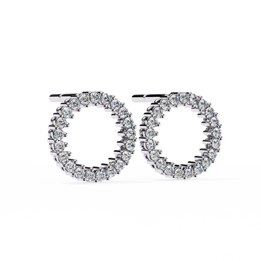 Hazel - 0.30ct TW Designer Round Ring-Shape Diamond Stud Earrings