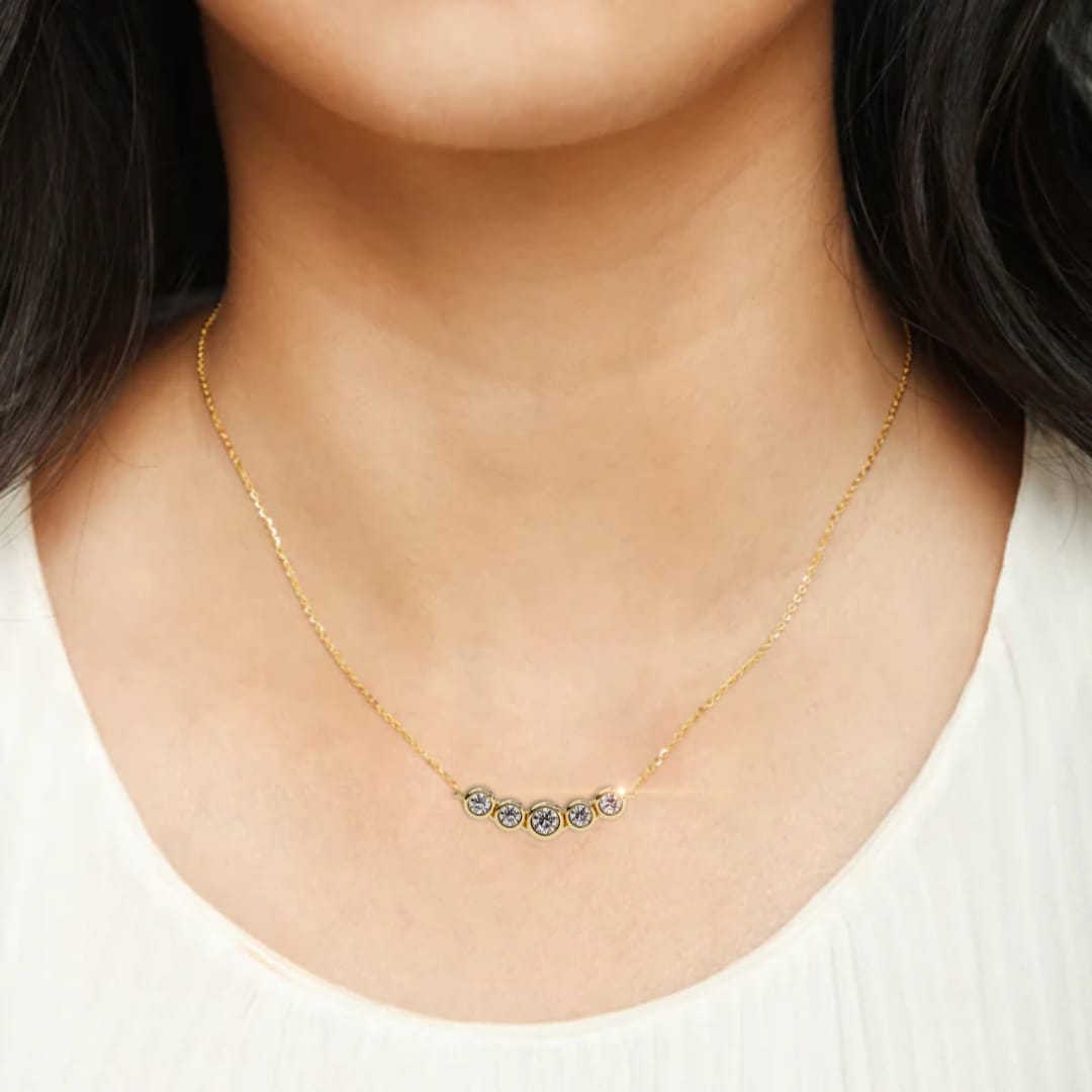 Adeline - 0.26ct Bezel Set 5-Stone Diamond Pendant