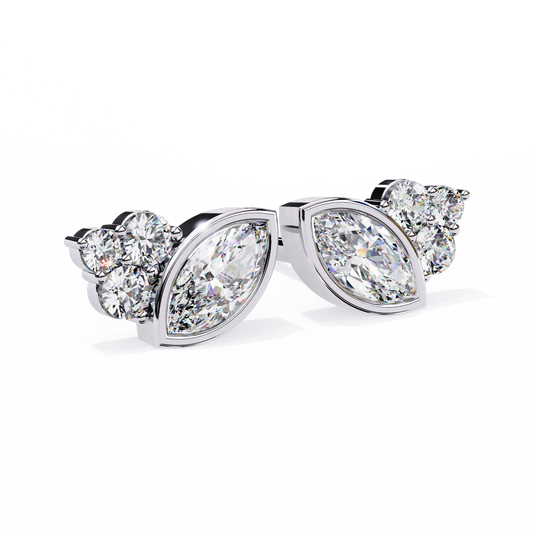 Zoe - 0.47ct TW Designer Marquise Diamond Stud Earrings