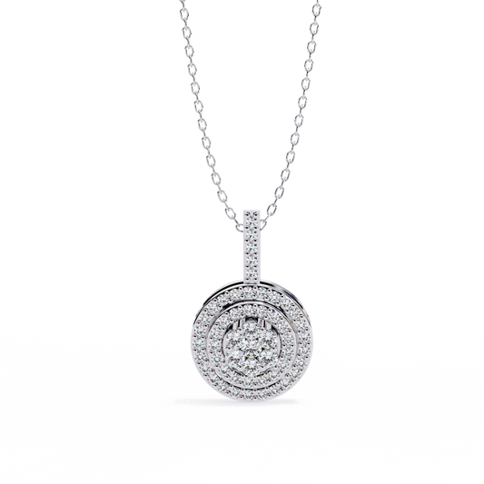 Sarah - 0.265ct Total Diamond Weight Double Halo Pendant