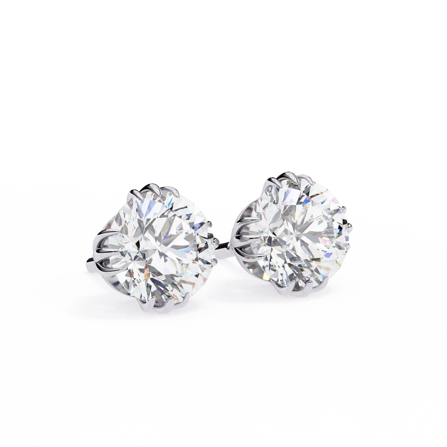 Sophia - 2.8ct TW Round-Cut Diamond Stud Earrings