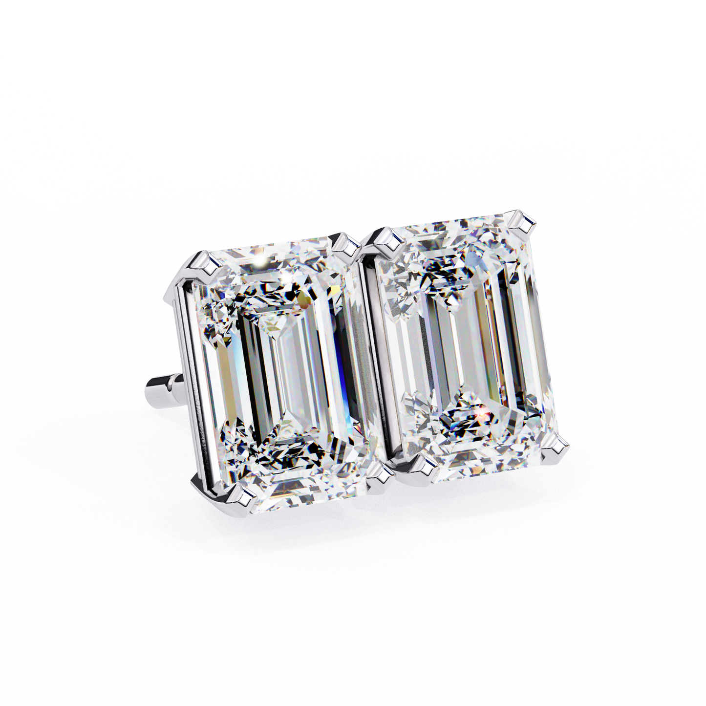 Isabella - 2.39ct TW Emerald-Cut Diamond Stud Earrings