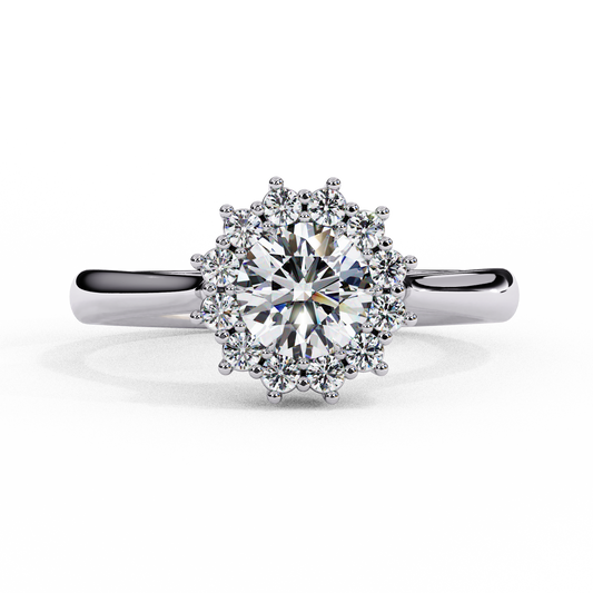Leila - 0.5ct Round-Cut Halo Engagement Ring