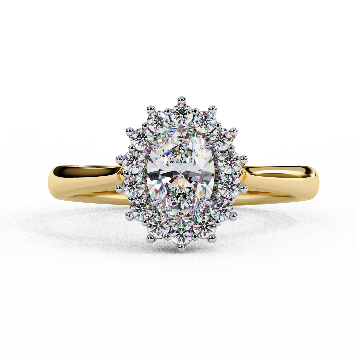 Diana - 0.45ct Oval-Cut Halo Engagement Ring