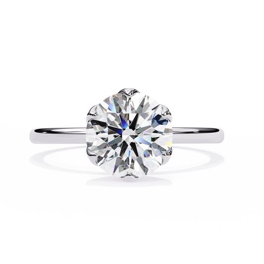 Maisie - 2.0ct Round-Cut Solitaire Engagement Ring with 6-Prong Setting