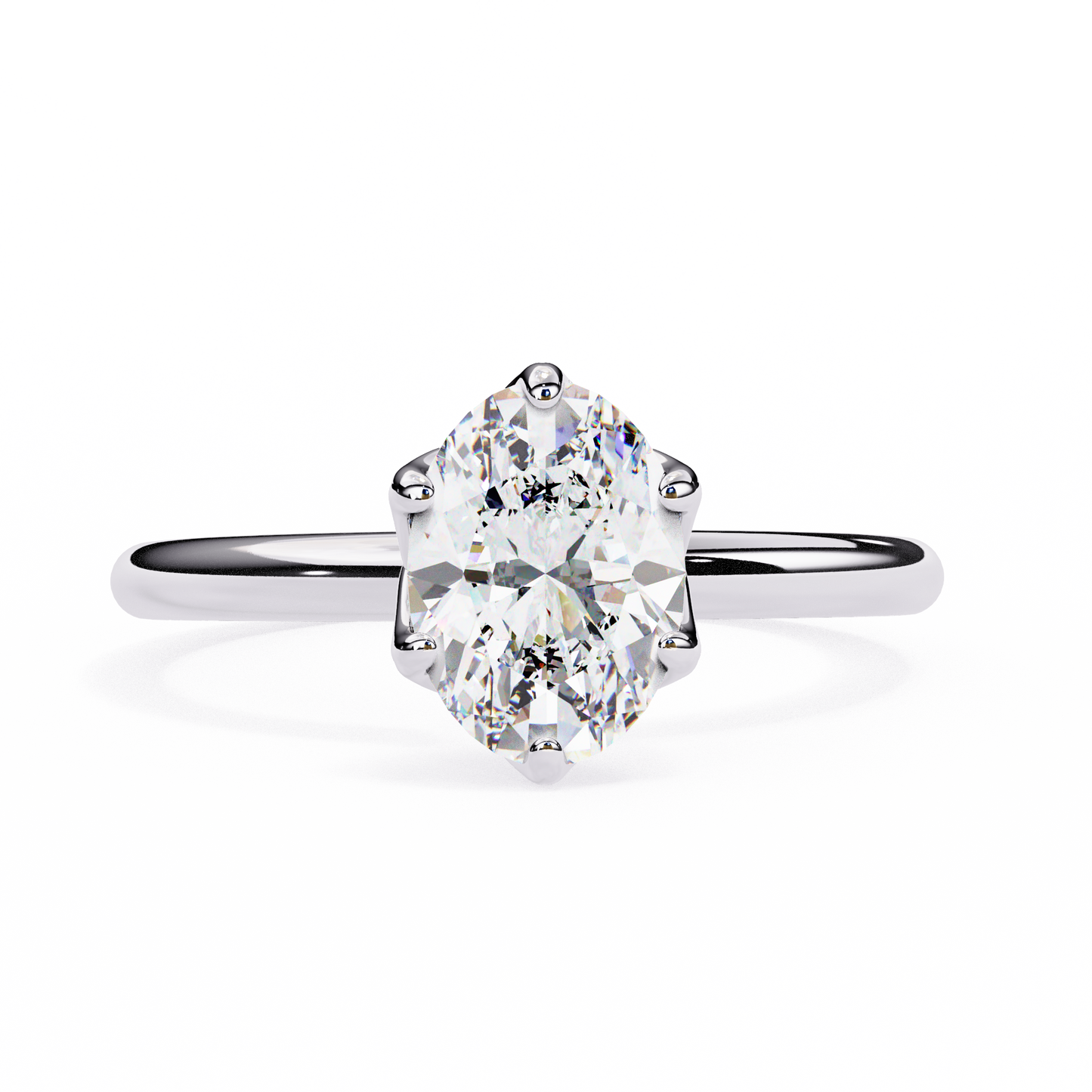 Maeve - 2.72ct Oval-Cut Solitaire Engagement Ring with 6-Prong Setting