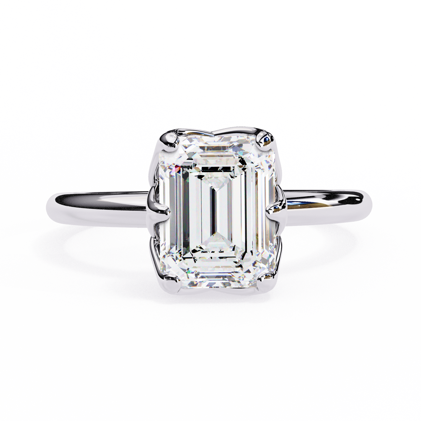 Arabella - 2.1ct Emerald-Cut Solitaire Engagement Ring with 6-Prong Setting