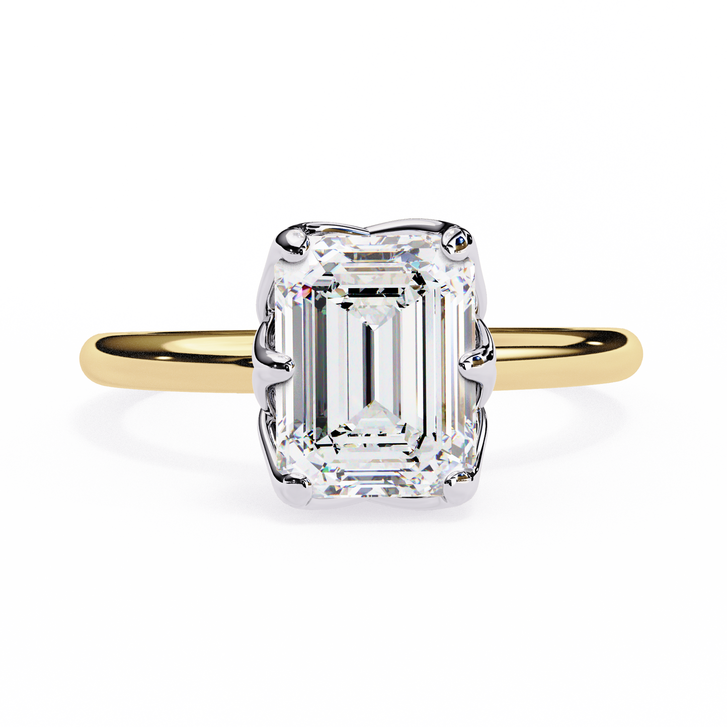 Arabella - 2.1ct Emerald-Cut Solitaire Engagement Ring with 6-Prong Setting