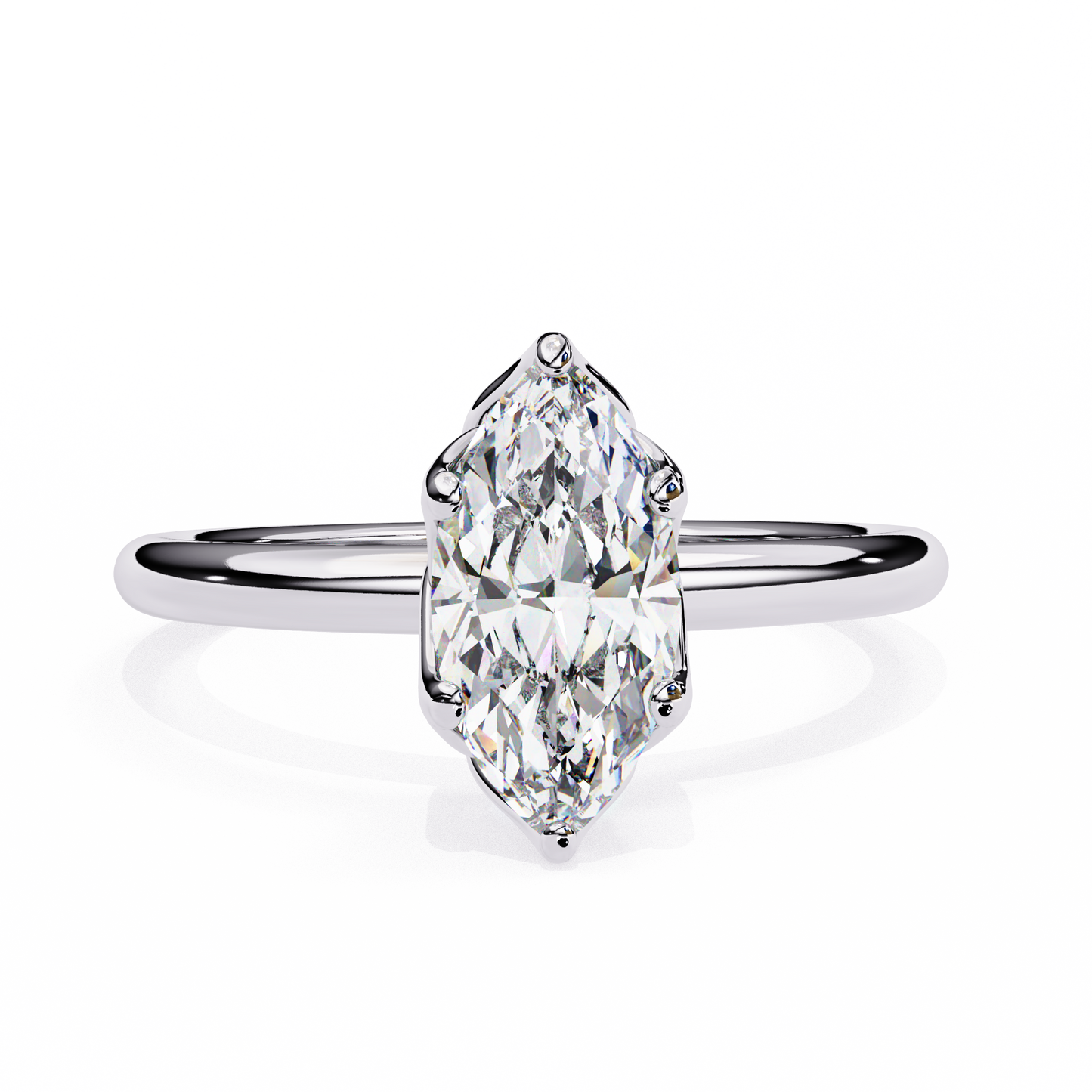 Vivienne - 1.1ct Marquise-Cut Solitaire Engagement Ring with 6-Prong Setting