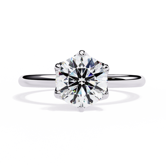 Dahlia - 1.5ct Round-Cut Solitaire Engagement Ring with 6-Prong Setting