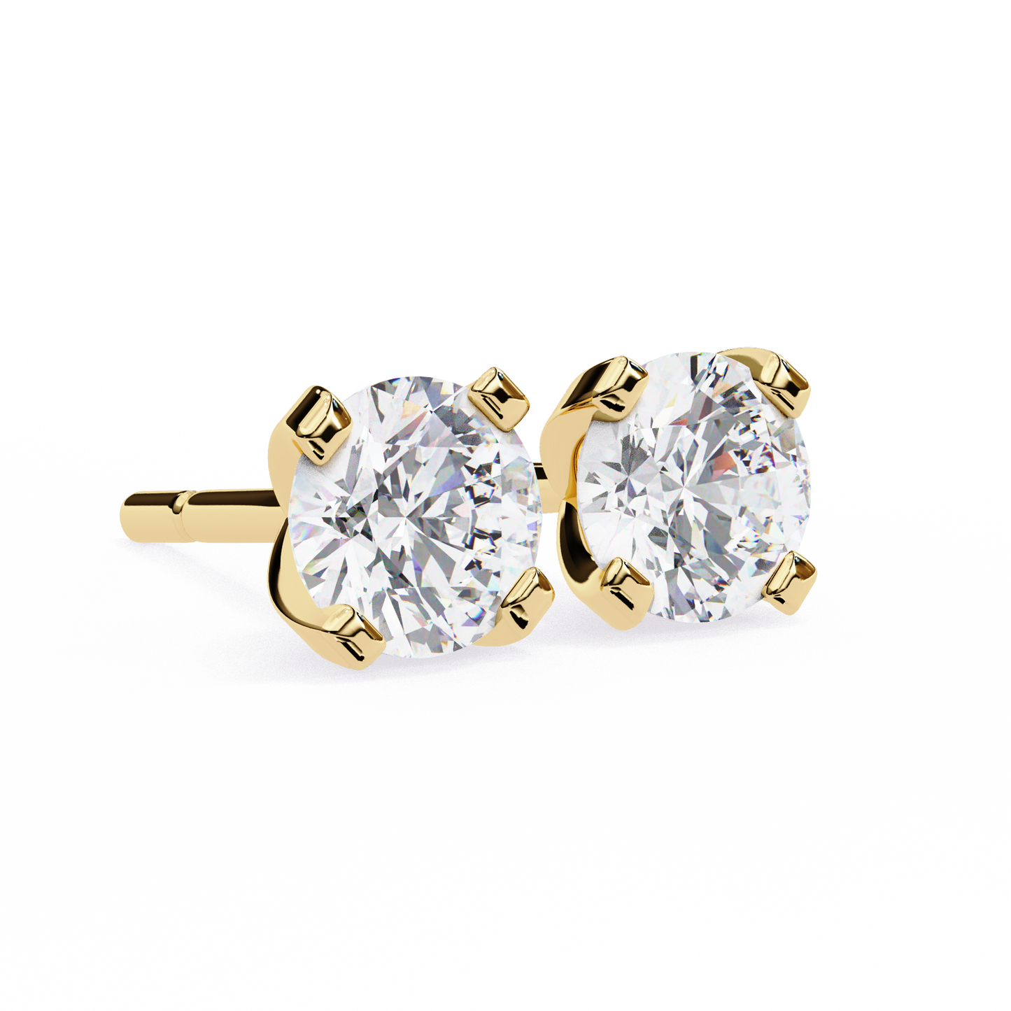 Luna - 2.57ct TW Round-Cut Diamond Stud Earrings