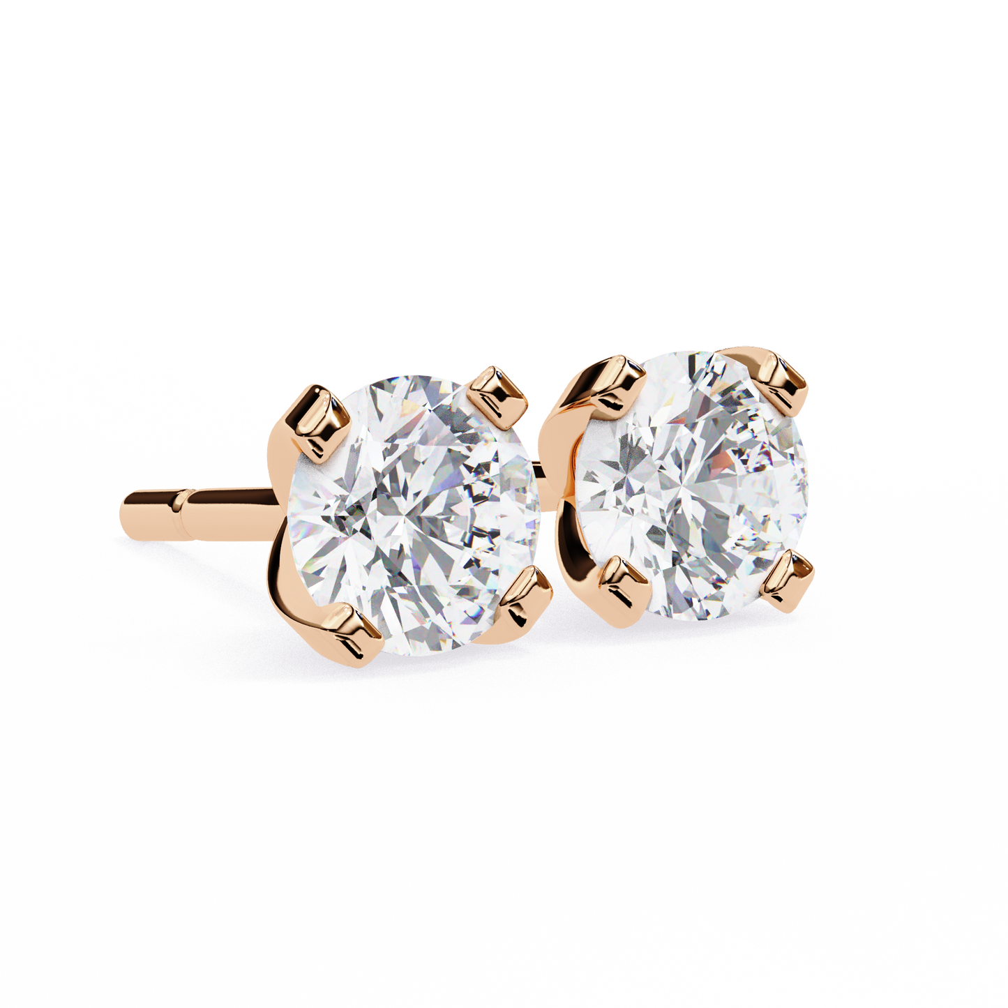 Luna - 2.57ct TW Round-Cut Diamond Stud Earrings