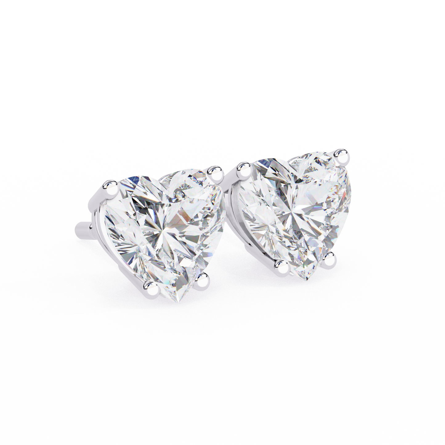Harper - 2.43ct TW Heart-Cut Diamond Stud Earrings