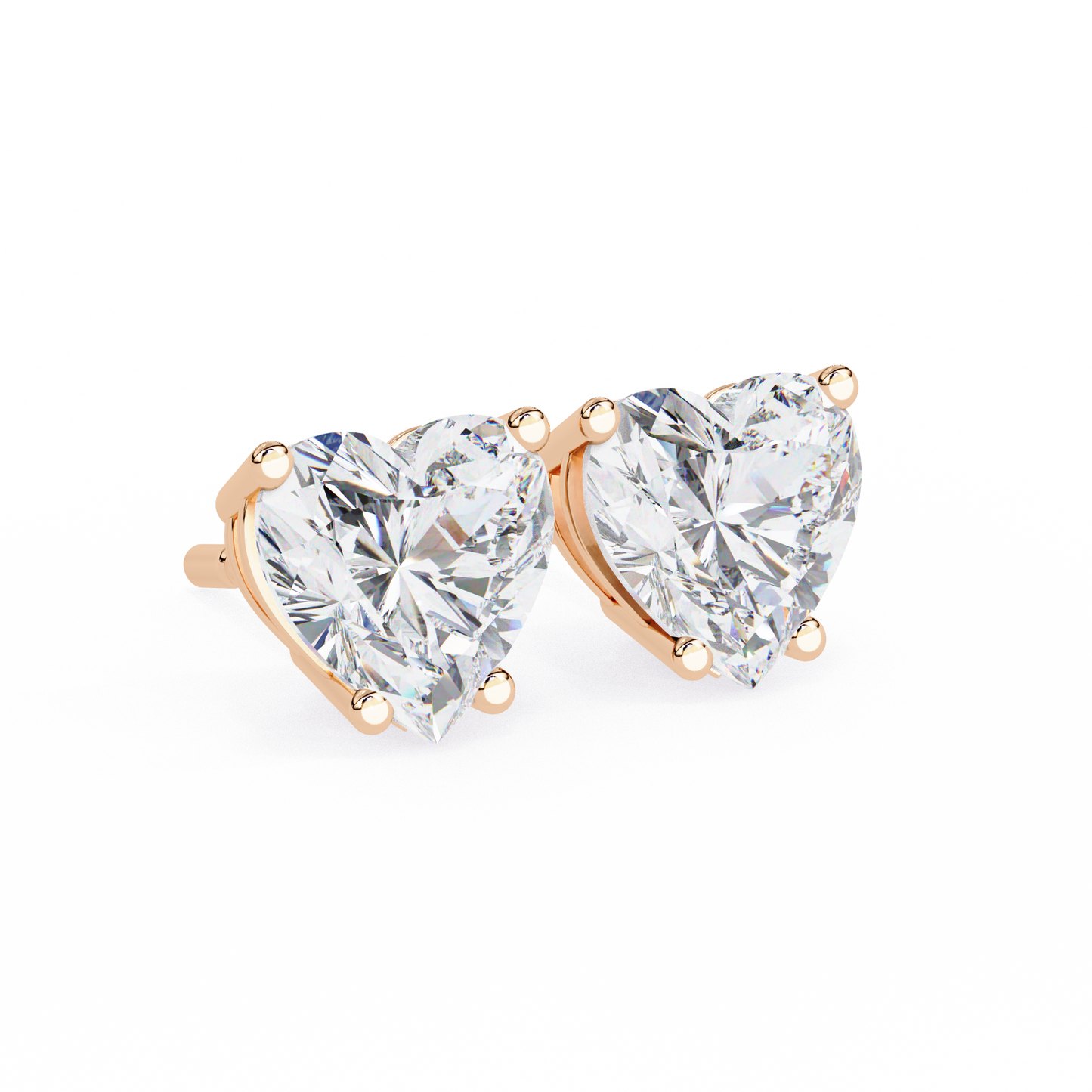 Harper - 2.43ct TW Heart-Cut Diamond Stud Earrings