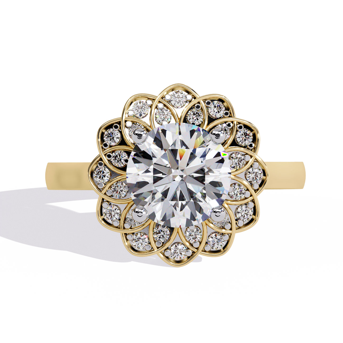 Tessa - 1.45ct Round-Cut Halo Engagement Ring with Classic Setting