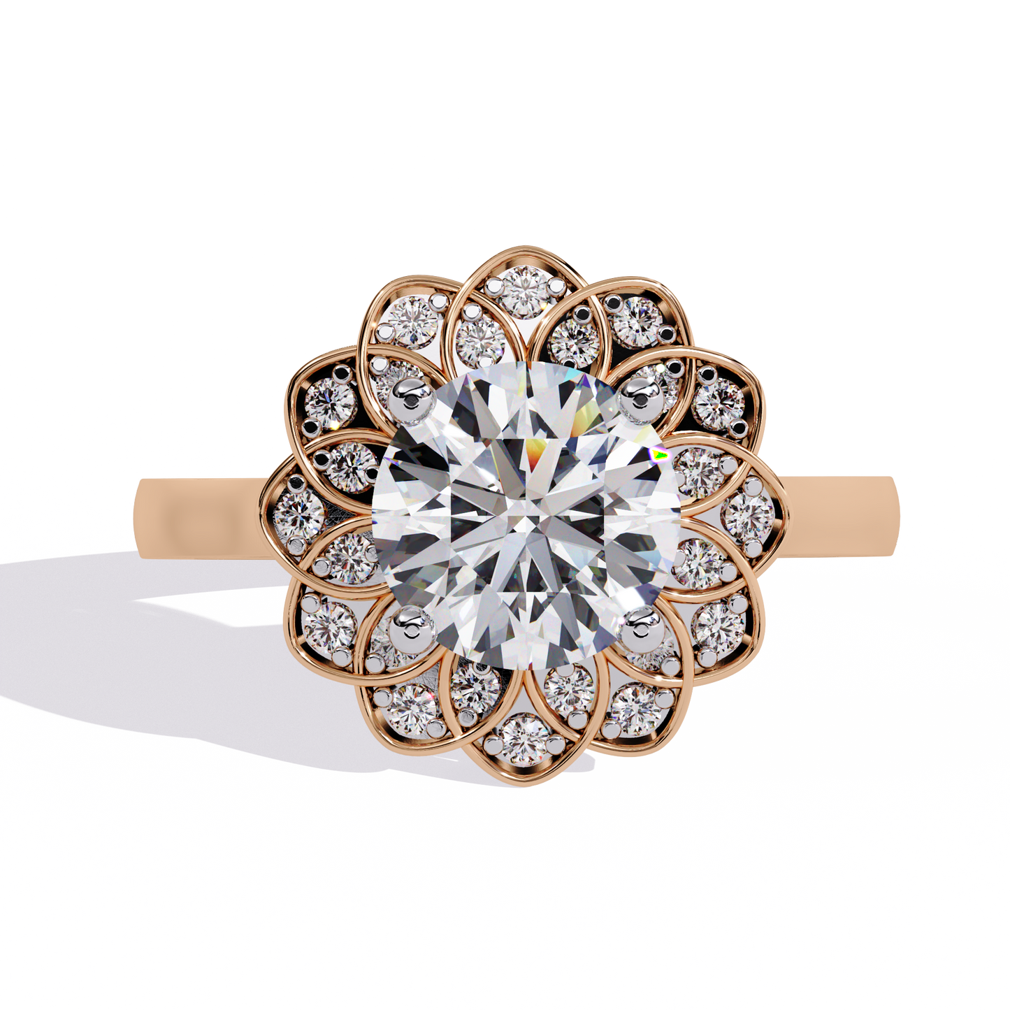 Tessa - 1.45ct Round-Cut Halo Engagement Ring with Classic Setting