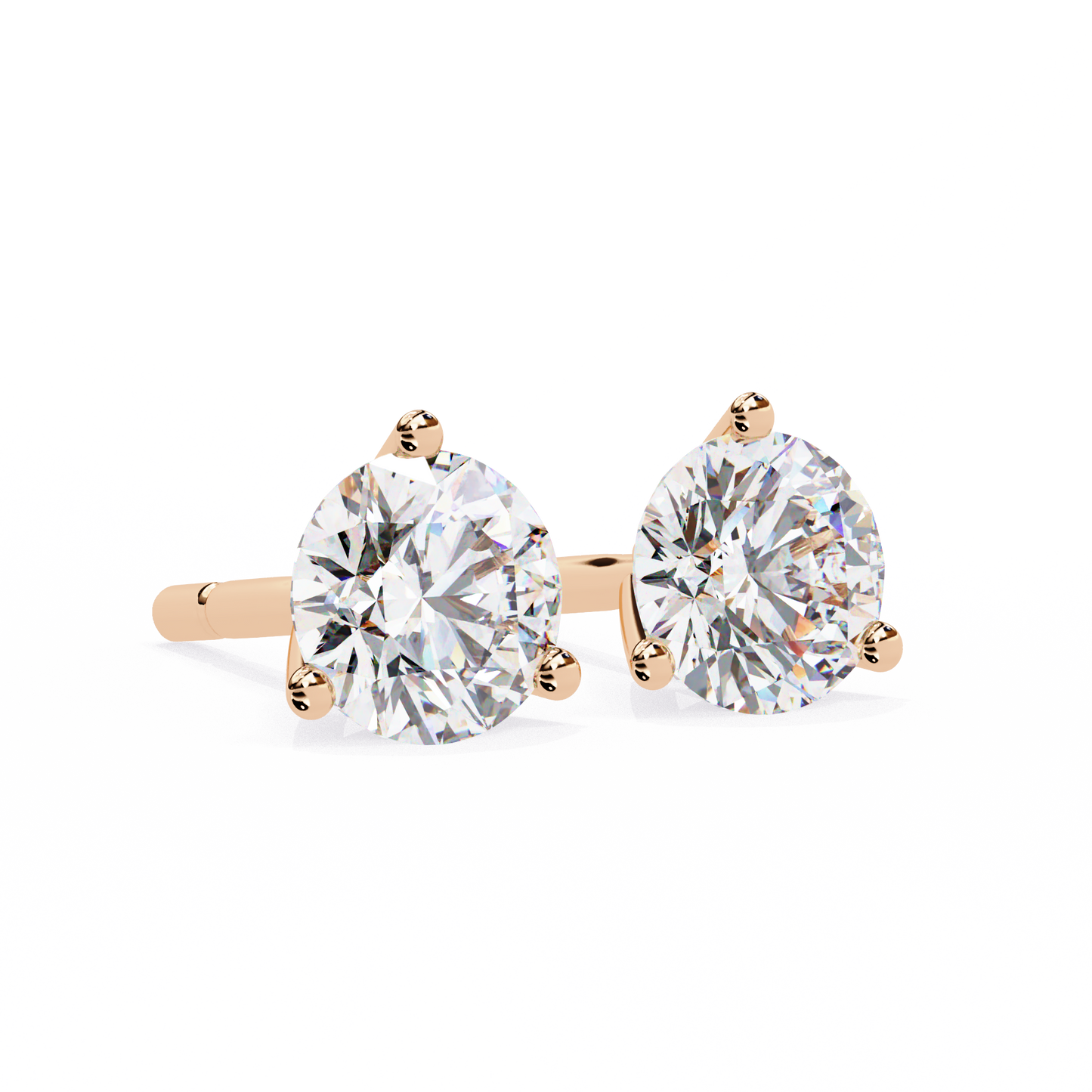 Emma - 2.57ct TW Round-Cut Diamond Stud Earrings