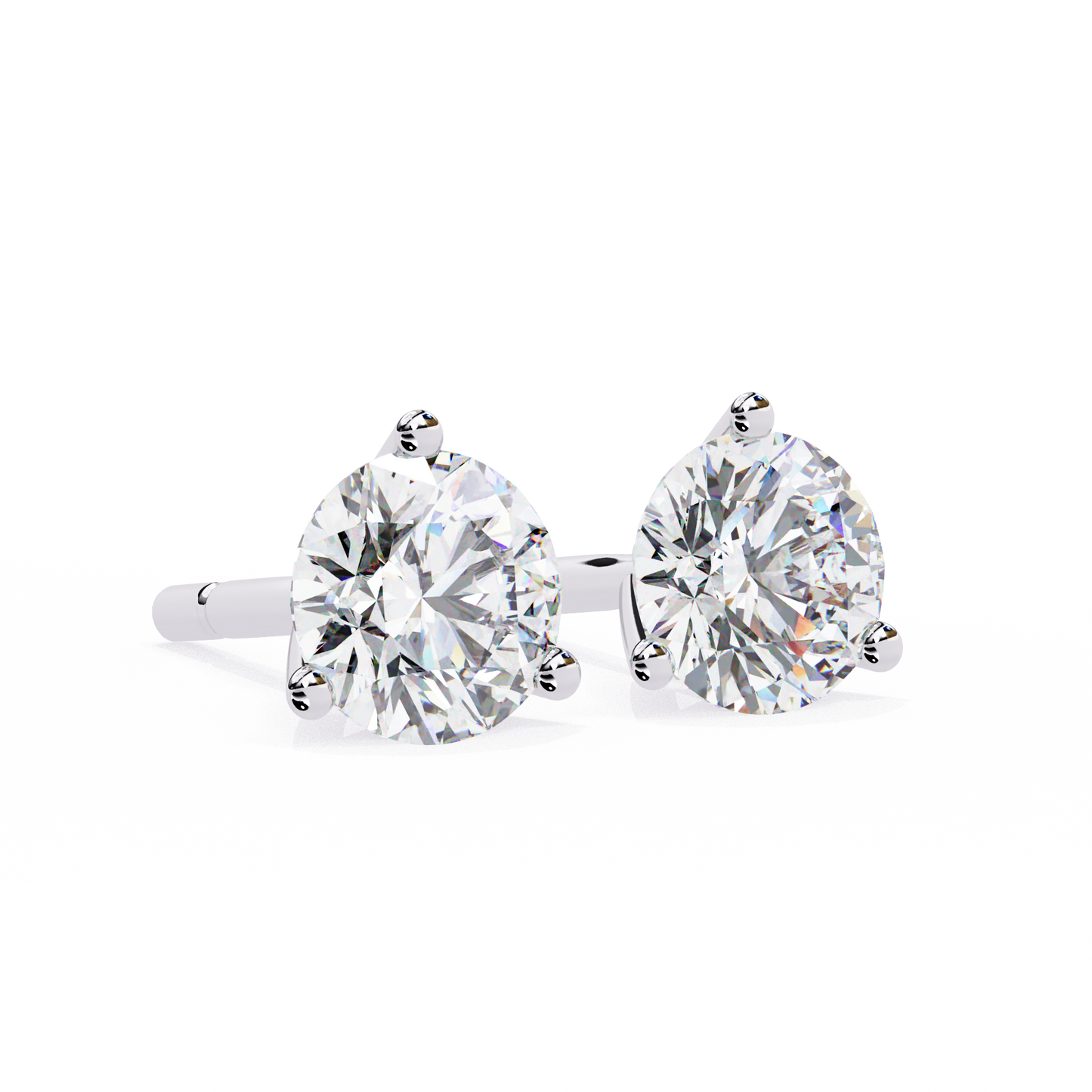 Emma - 2.57ct TW Round-Cut Diamond Stud Earrings