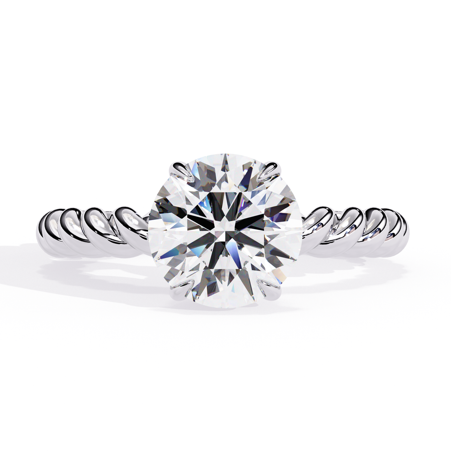 Piper - 1.9ct Round-Cut Solitaire Engagement Ring with 4-Prong Setting